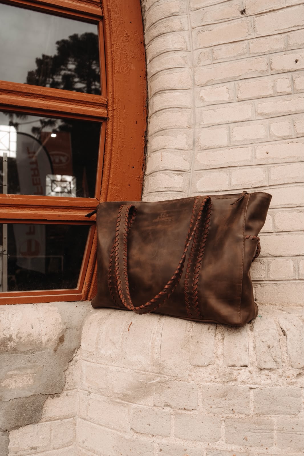 Cartera Heredera Chocolate con bordo