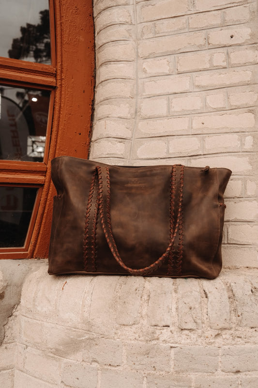 Cartera Heredera Chocolate con bordo