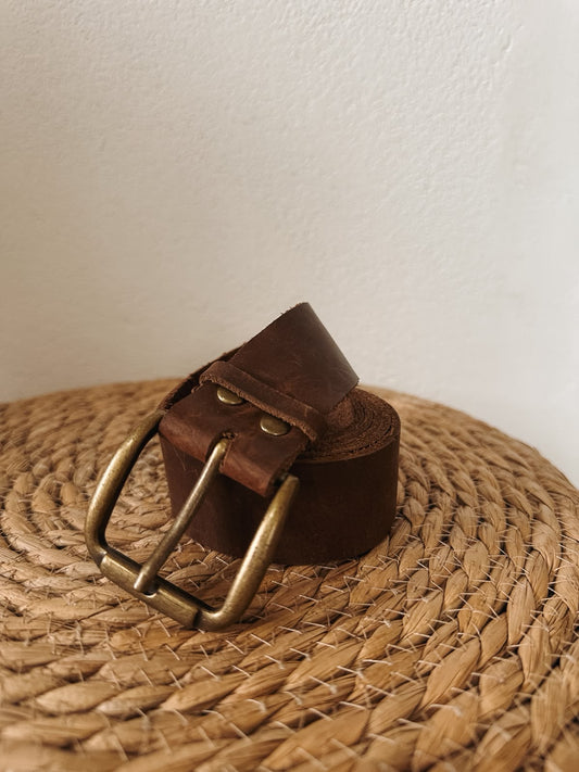 Cinto clásico 3 cm – Chocolate liso, hebilla clásica