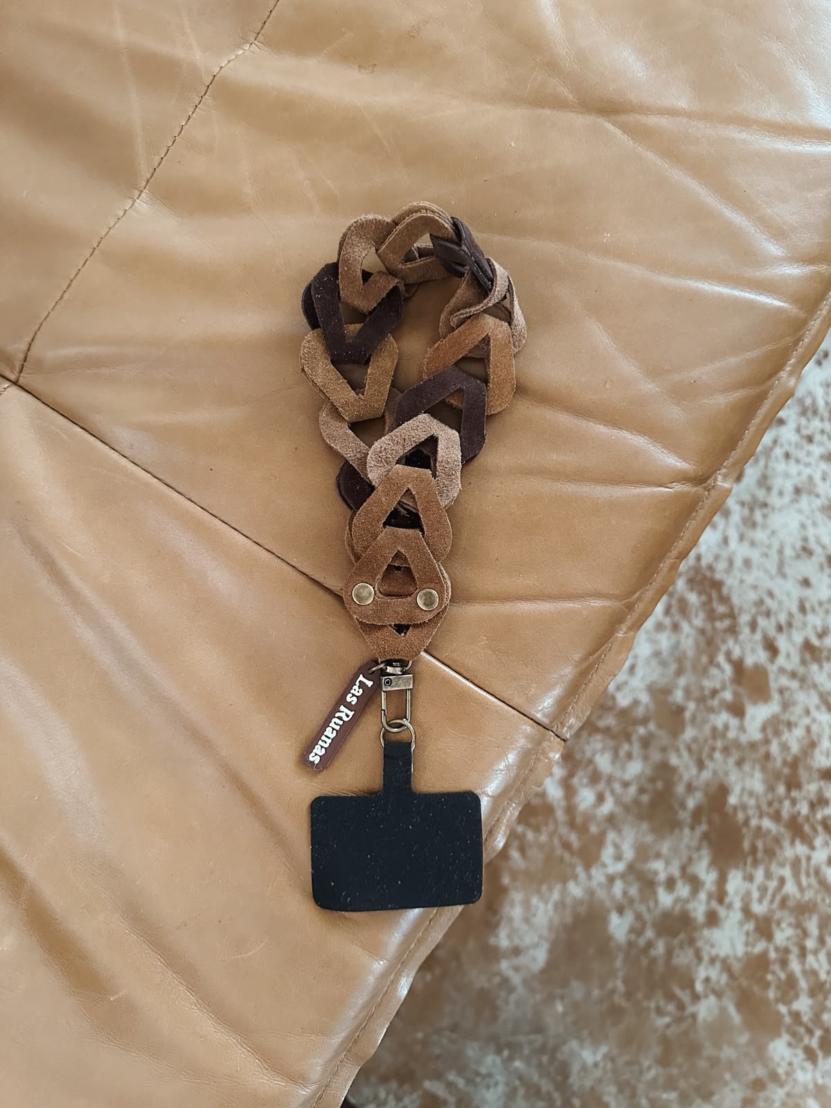 Correa para celular corta – tostado + beige + choco