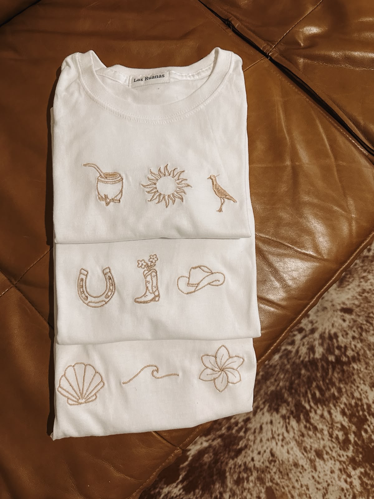 Remera básica bordada Blanca