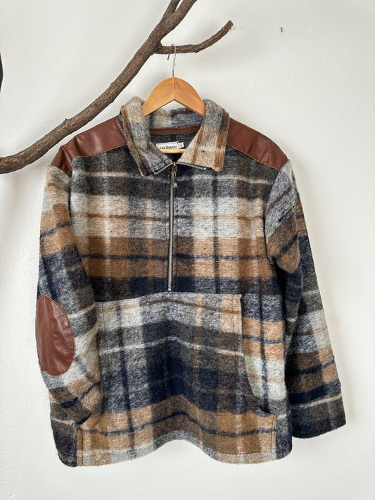 Buzo Tano de cuero y paño de lana hecho a mano, edición única, talle 1 (ref. TA-0006) — Las Ruanas